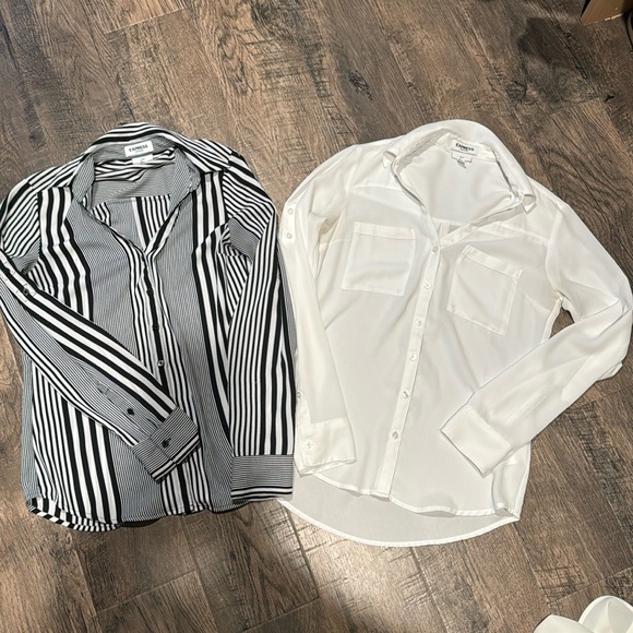 Express Portofino Long Sleeve Blouse Bundle in white & black - Picture 2 of 9